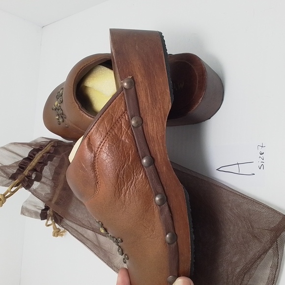 Mystique Boutique Brown Tiger Stones Studded Clogs Size 7 NEW ❌ SALE ❌ - Picture 6 of 8